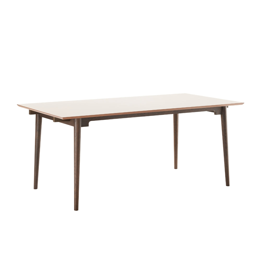 Holms Spisebord - 180 cm, Inkl. Ileggsplater i Smoked Eik og Taupe