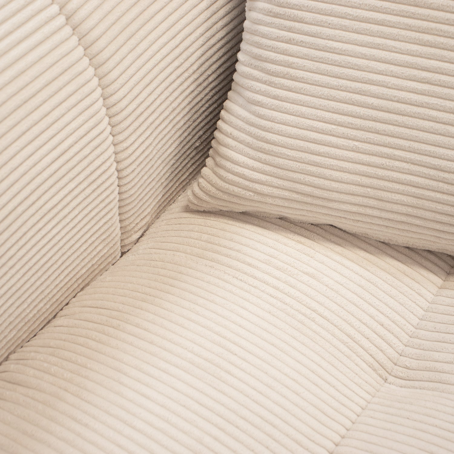 Bora Sofa - Lys Bredstripet Kordfløyel - Venstrevendt - 300 cm