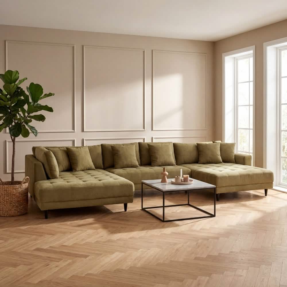 Milo U-sofa Venstrevendt - Grønn