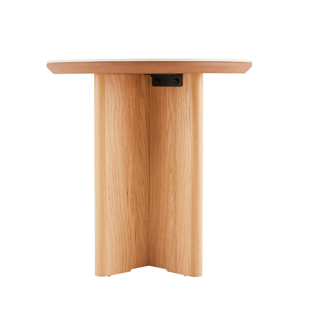 Rio Keramikk Sidebord - Ø50 cm - Natur Eik