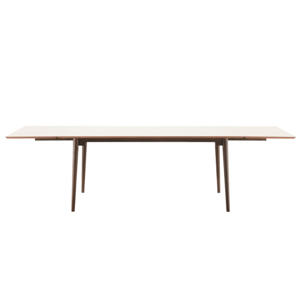 Holms Spisebord - 180 cm, Inkl. Ileggsplater i Smoked Eik og Taupe