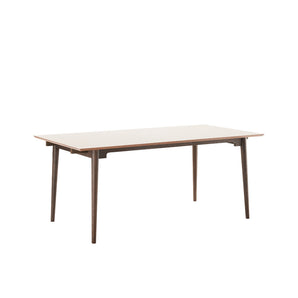 Holms spisebord i 180 cm, inkl. plater i smoked eik og taupe