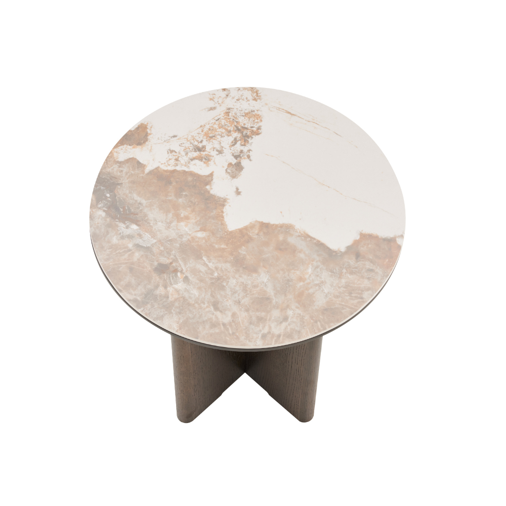 Rio Keramik Sidebord - Ø50 cm - Smoked Eik