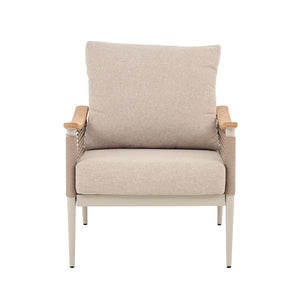 Norvik Loungestol - Lys tau, alu og teak