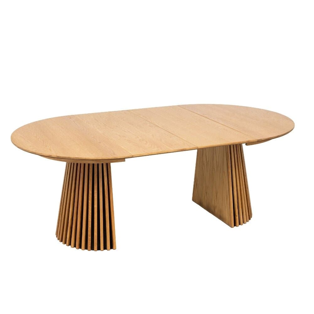Måne Lamel Spisebord m. tilleggsplater - Natur Eik Ø140-185-230 cm