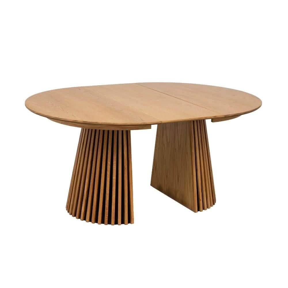Måne Lamel Spisebord m. Tilleggsplater - Ø120-165-210 cm - Natur Eik