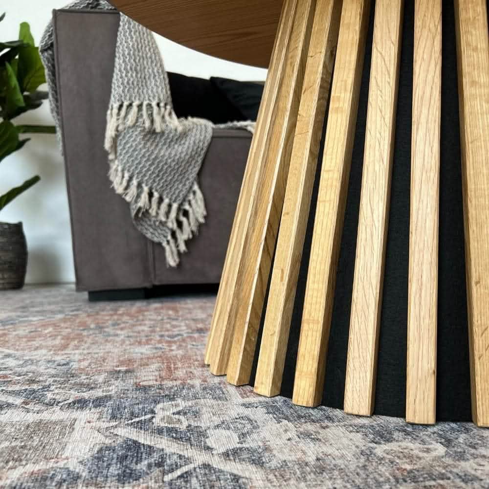 Måne Lamel Sofabord - Ø78 cm - Natur Eik