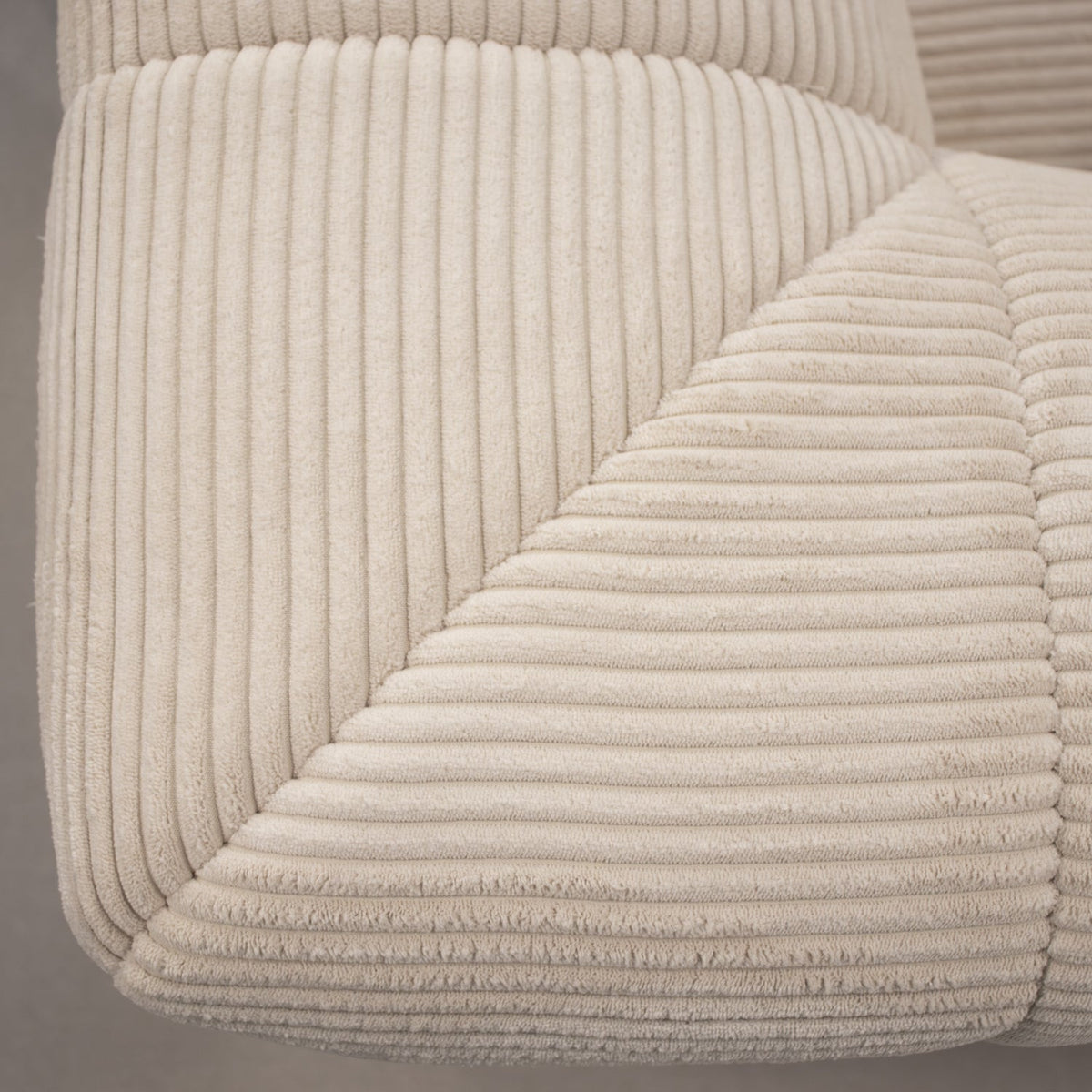 Bora Sofa - Lys Bredstripet Kordfløyel - Venstrevendt - 300 cm