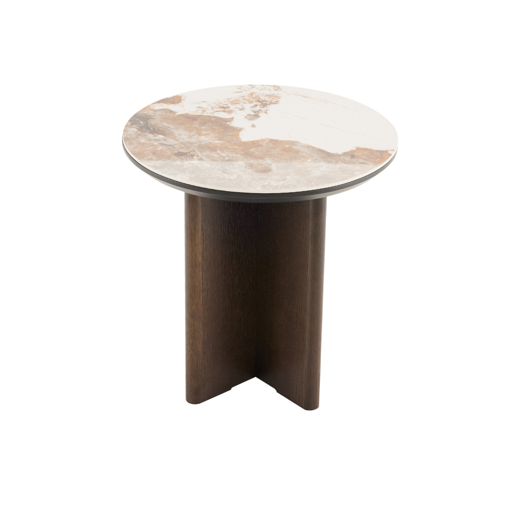 Rio Keramik Sidebord - Smoked Eik Ø50 cm