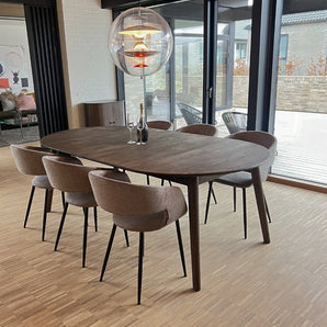 Venus Rundt Spisebord M. Tillegsplater - Smoked Eik Ø120-170-220 cm