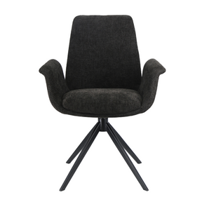 Arvik Spisestol - Sort Stoff m. 180° svingfunksjon