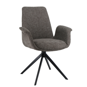 Arvik Spisestol - Brun Stoff m. 180° svingfunksjon