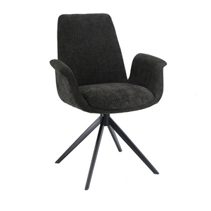 Arvik Spisestol - Sort Stoff m. 180° svingfunksjon