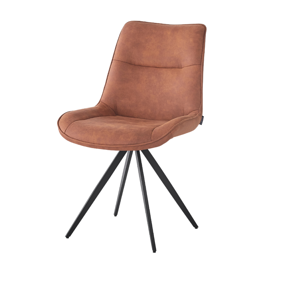 Elin Spisestol m. Svingfunksjon - Cognac Microfiber