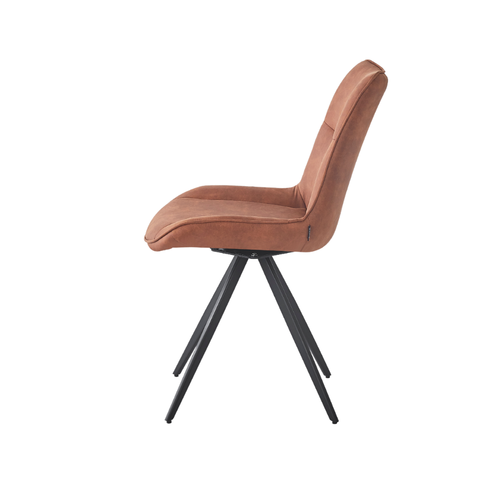 Elin Spisestol m. Svingfunksjon - Cognac Microfiber