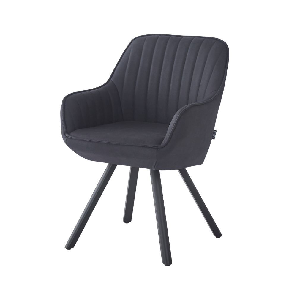 Kari Spisestol m. Svingfunksjon - Sort Microfiber