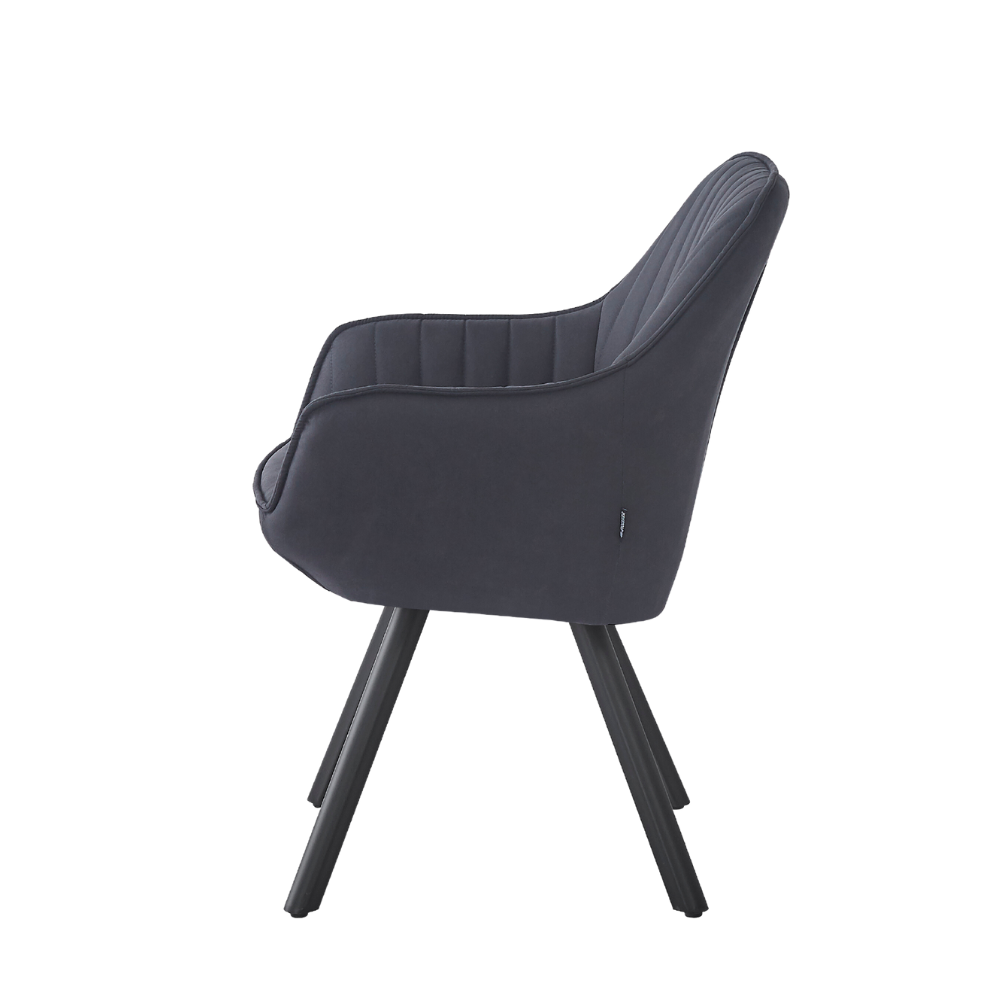 Kari Spisestol m. Svingfunksjon - Sort Microfiber