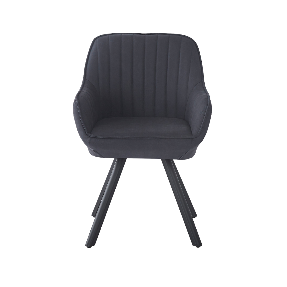 Kari Spisestol m. Svingfunksjon - Sort Microfiber