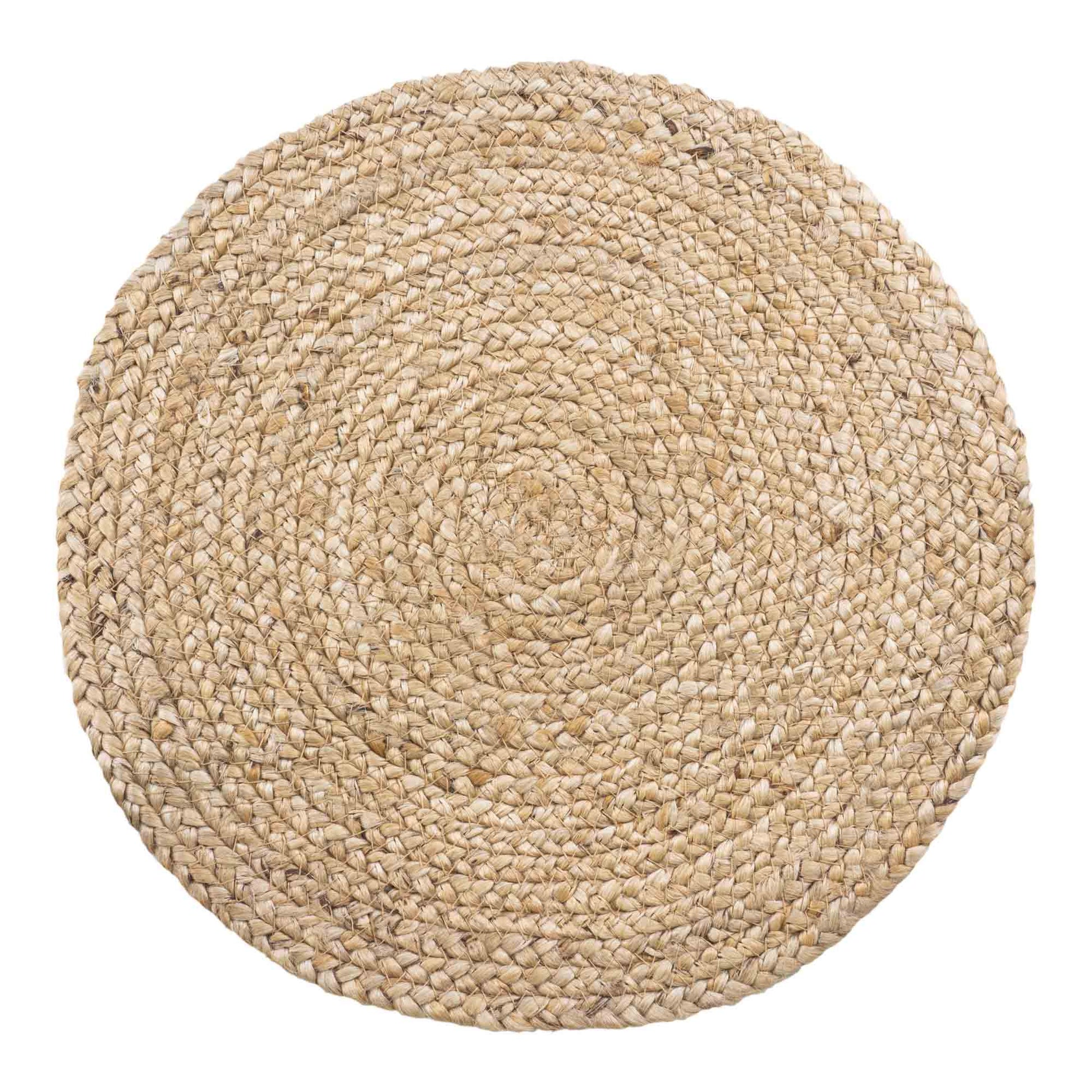 Bombay Dækserviet - Flettet natur jute Ø38 cm - Hofstra & Wagner